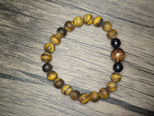 Tigers Eye with a pink center is available and also a full tigers eye bracelet